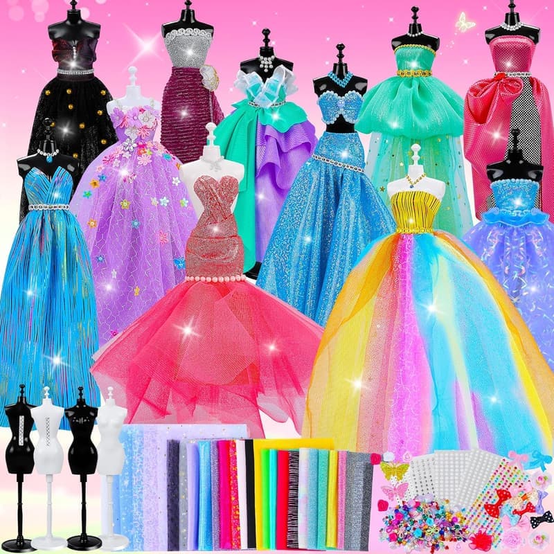 DIY Fashion Designer Kit for Girls - 800+ Pcs with Mannequins