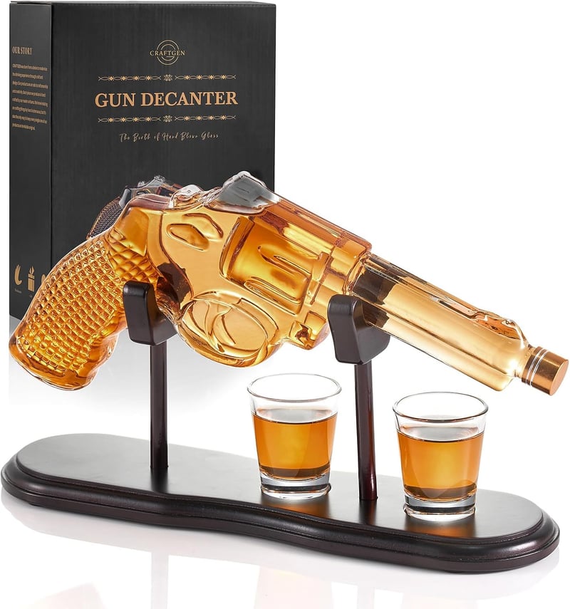 Whiskey Decanter Set with Shot Glasses - Birthday Gift for Him