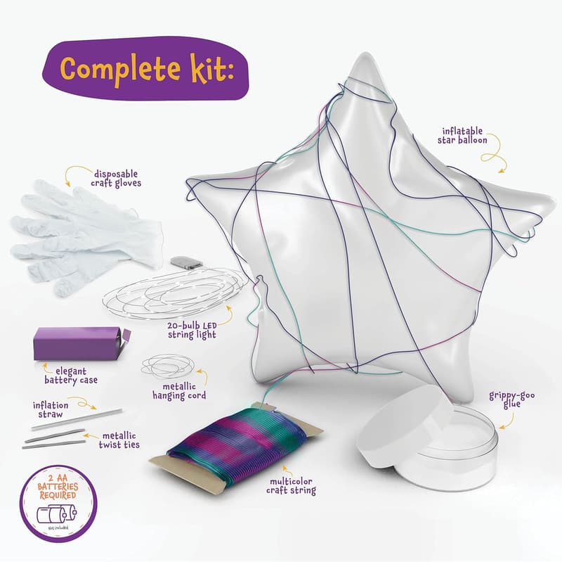 Star Lantern String Art Kit for Kids Ages 8-12 with 20 LEDs