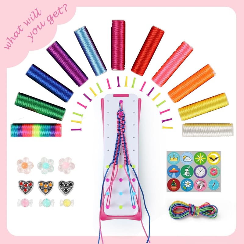 Girls' DIY Friendship Bracelet Kit - Craft Activity for Ages 6-12