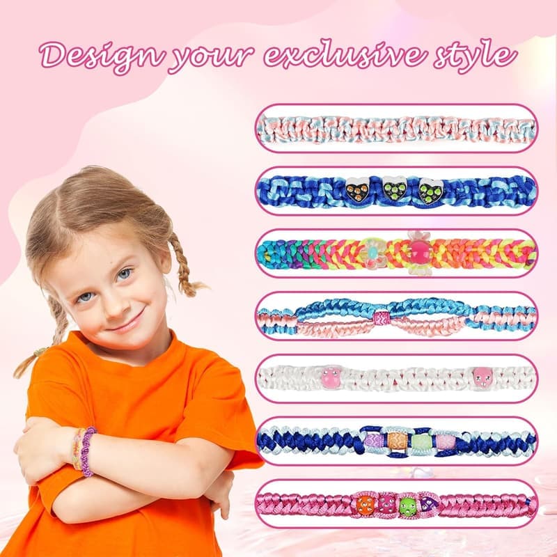 Girls' DIY Friendship Bracelet Kit - Craft Activity for Ages 6-12