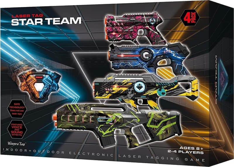 Outdoor Laser Tag Set with Guns and Vests for Kids 8+