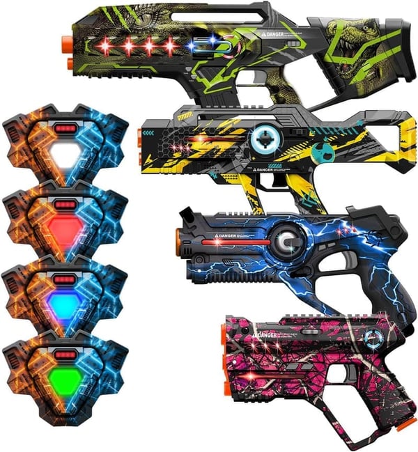 Outdoor Laser Tag Set with Guns and Vests for Kids 8+