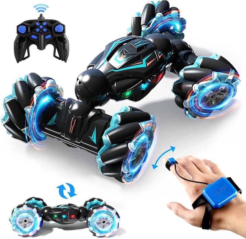 Birthday Gesture Sensor RC Stunt Car with Lights & Music