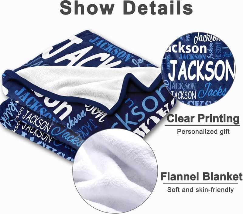 Personalized Flannel Blanket Gift for Teen Boys