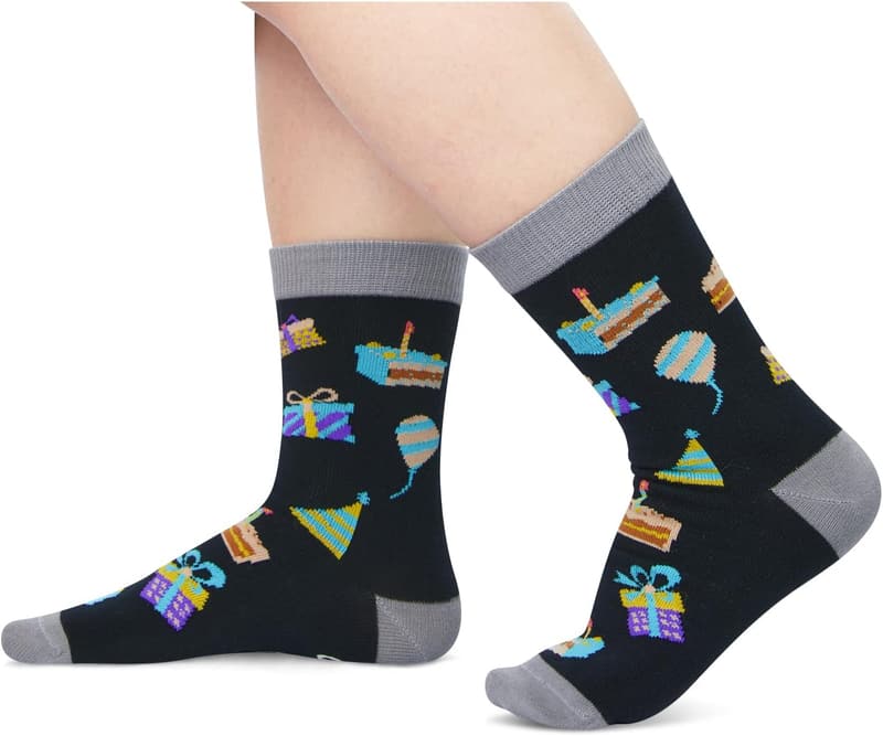 Birthday Socks for Kids 8-12 with Greeting Card