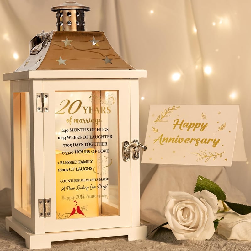 20th Anniversary Lantern Gift for Couples, Unique Keepsake Decor