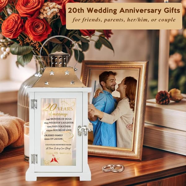 20th Anniversary Lantern Gift for Couples, Unique Keepsake Decor