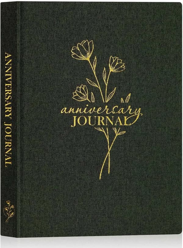 70th Anniversary Couples Memory Journal - Linen Scrapbook (Green)