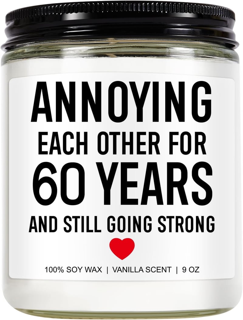 60th Anniversary Funny Scented Candle for Couples