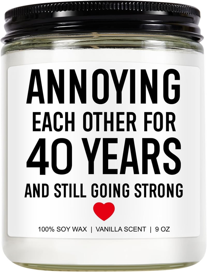 40th Anniversary Funny Scented Candle - 9 oz for Couples