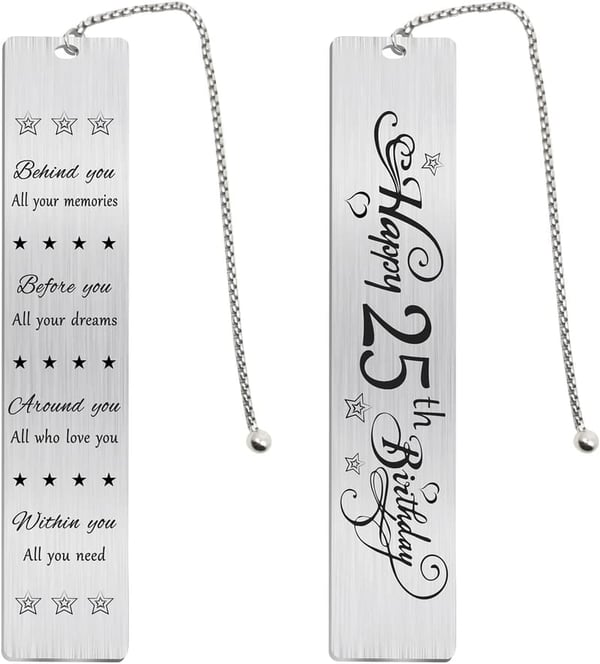 25th Birthday Personalized Card & Bookmark Gift for Him/Her