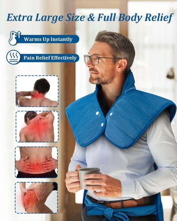 Heating Pad for Neck, Shoulders & Back - Dad Gift for Father's Day