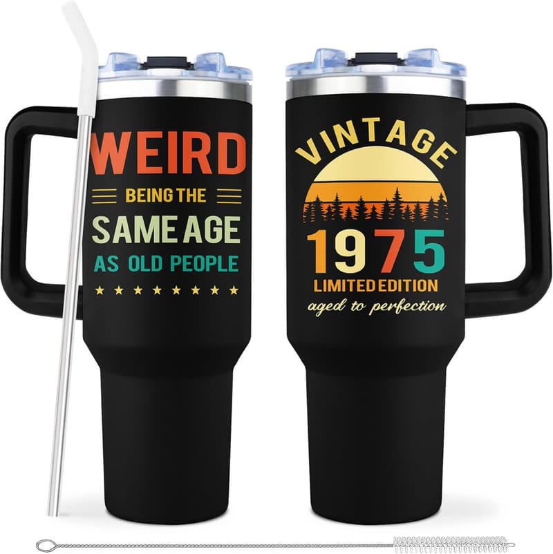 50th Birthday Tumbler Gift - 40oz for Men and Women