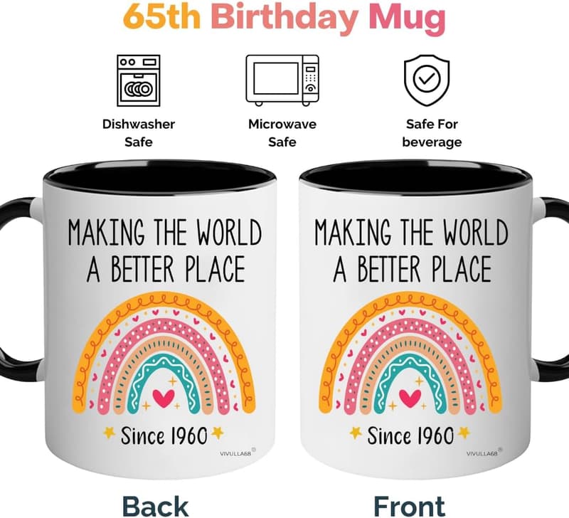 65th Birthday Mug - 11oz Ceramic Gift for Him or Her
