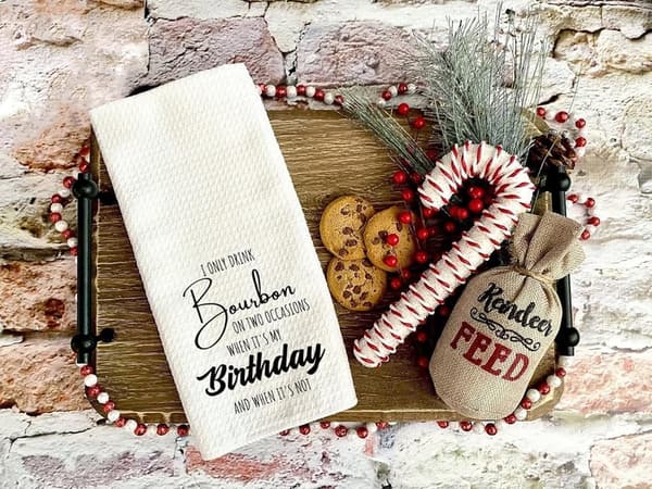 Funny Bourbon Kitchen Towel - Perfect Gift for Birthdays