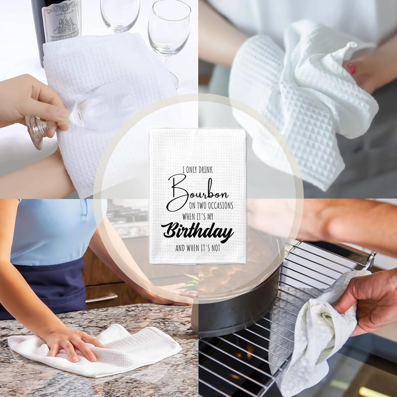 Funny Bourbon Kitchen Towel - Perfect Gift for Birthdays