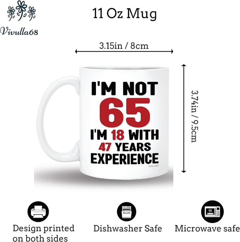 65th Birthday Mug Gift for Men and Women