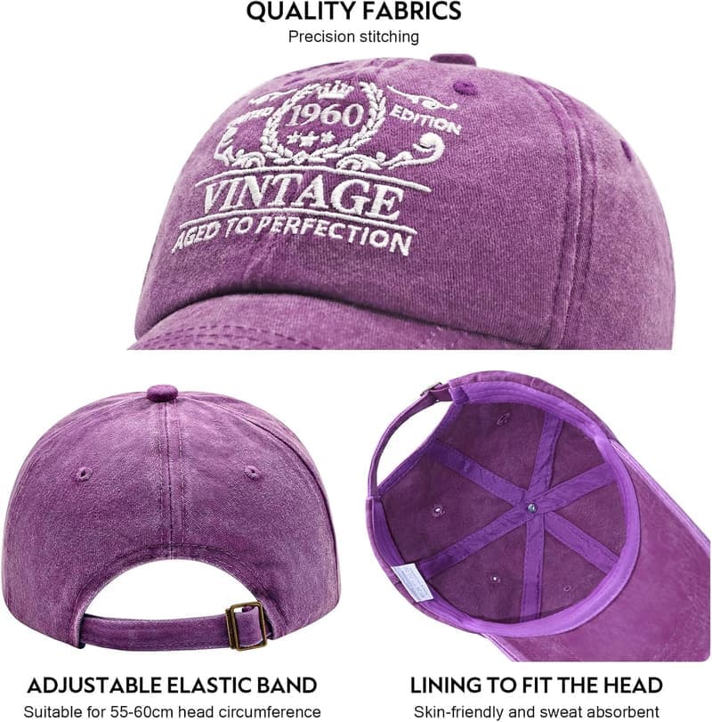 65th Birthday Adjustable Embroidered Baseball Cap