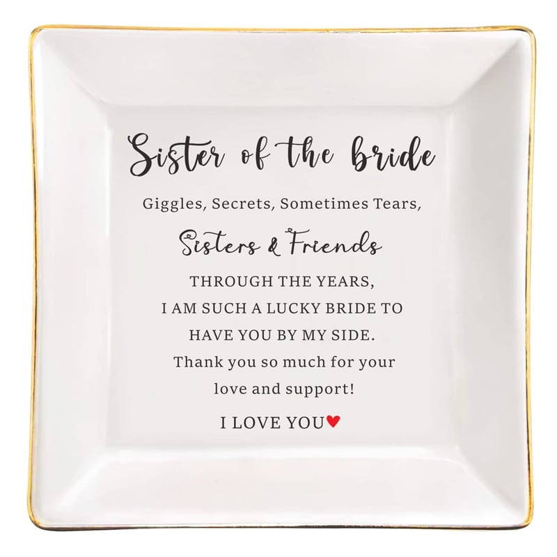 Sister of the Bride Wedding Day Ceramic Ring Dish
