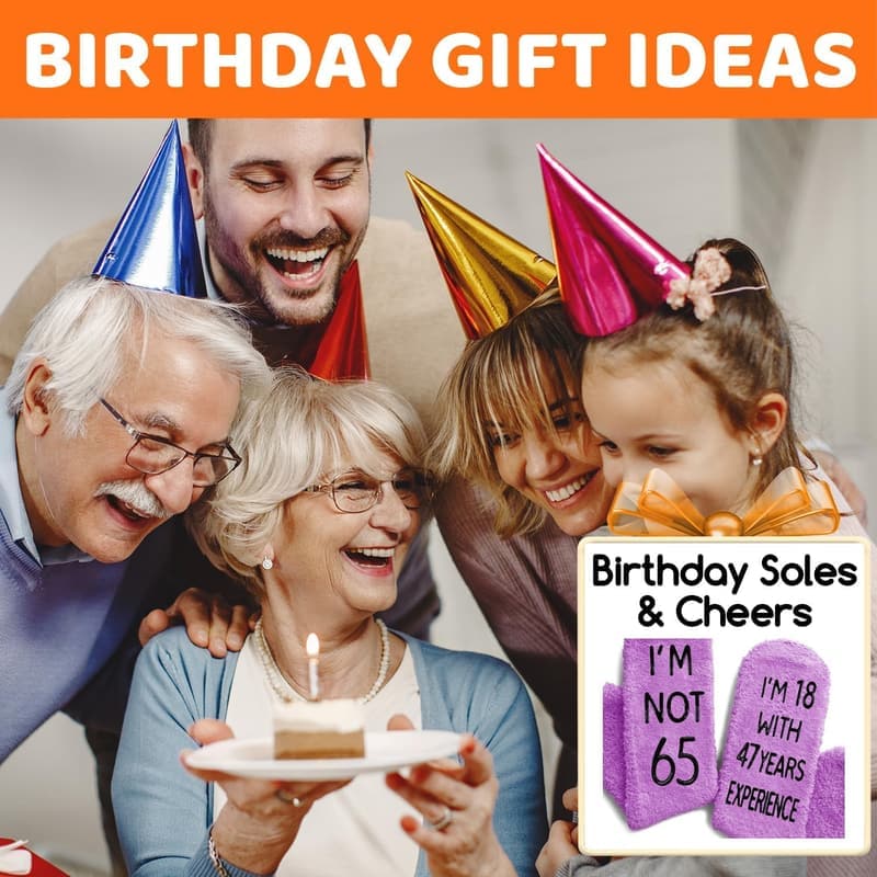 65th Birthday Gift Socks for Women - Purple