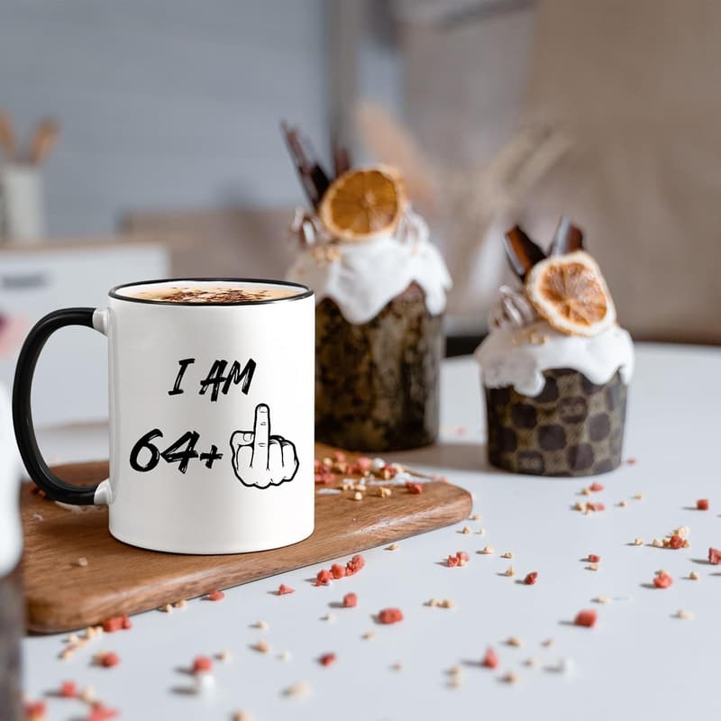 65th Birthday Middle Finger Coffee Mug for Him/Her, 11 Oz