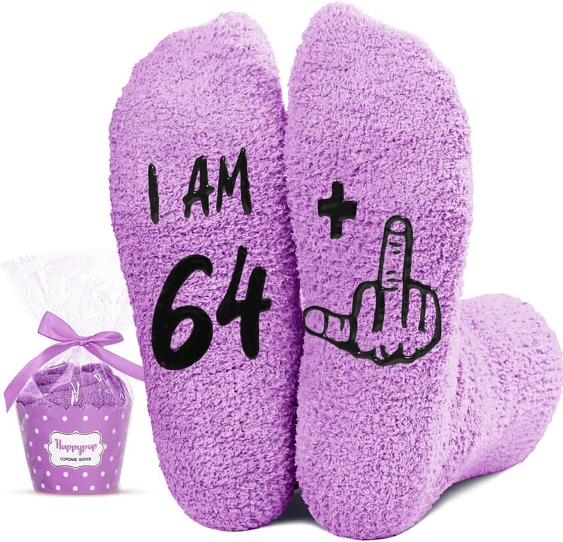 Funny Birthday Socks for Women - 65th & 70th Birthday Gifts