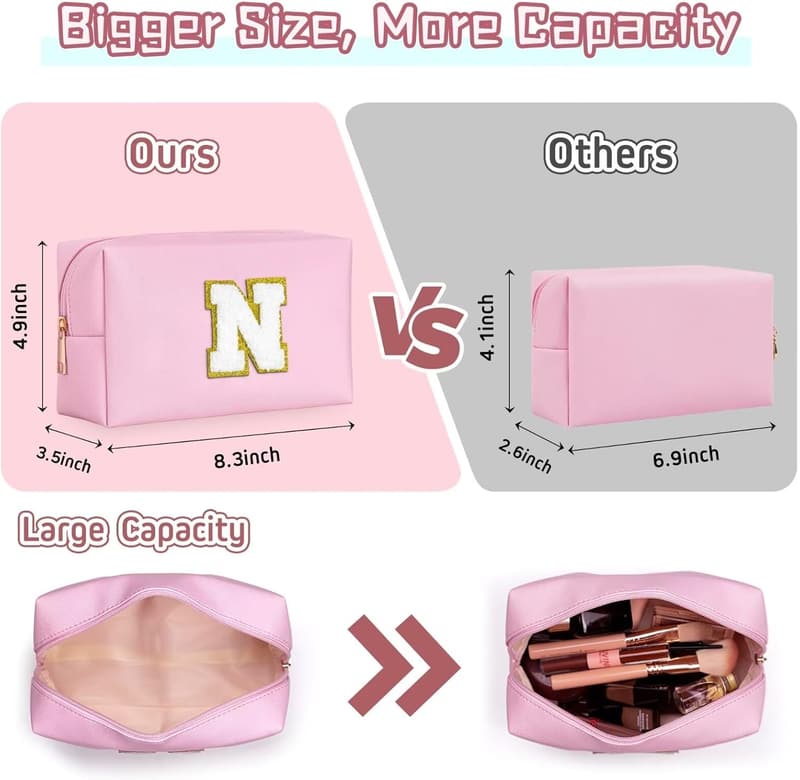 Personalized Initial Makeup Bag for Girls' Birthdays
