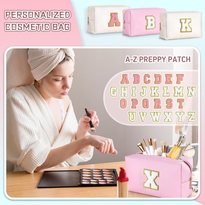 Personalized Initial Makeup Bag for Girls' Birthdays