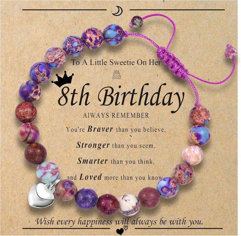 Girls' Birthday Bead Bracelet for Daughter or Niece