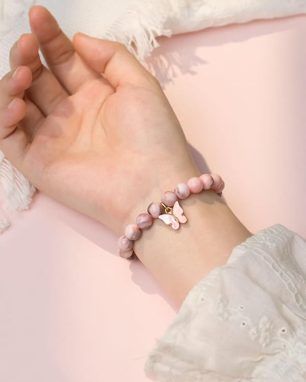 Birthday Gift - Natural Stone Butterfly Bracelet for Kids