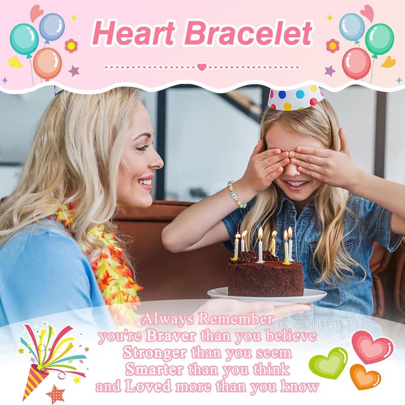 Birthday Heart Bracelet for Girls (Ages 6-18)