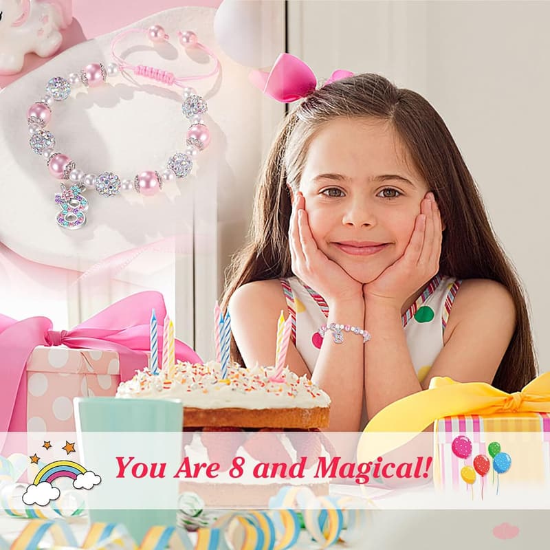 Unicorn Bracelet for Girls Age 3-12 - Birthday Gift