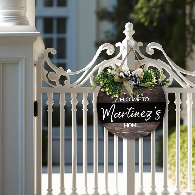 Personalized Wooden Welcome Sign for Home with Family Name