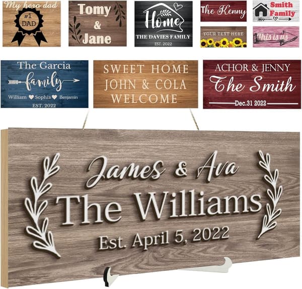 Personalized 3D Wooden Name Sign for Rustic Home Décor