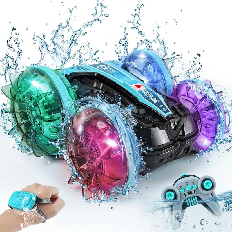 Amphibious Remote Control Car – Waterproof 4WD Stunt Toy for Kids