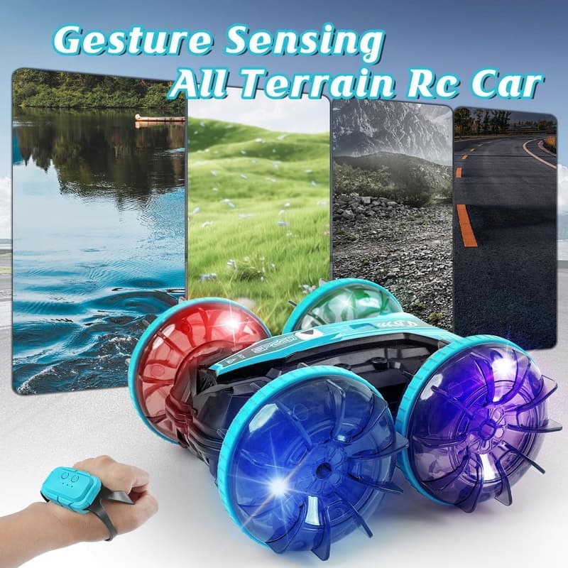 Amphibious Remote Control Car – Waterproof 4WD Stunt Toy for Kids
