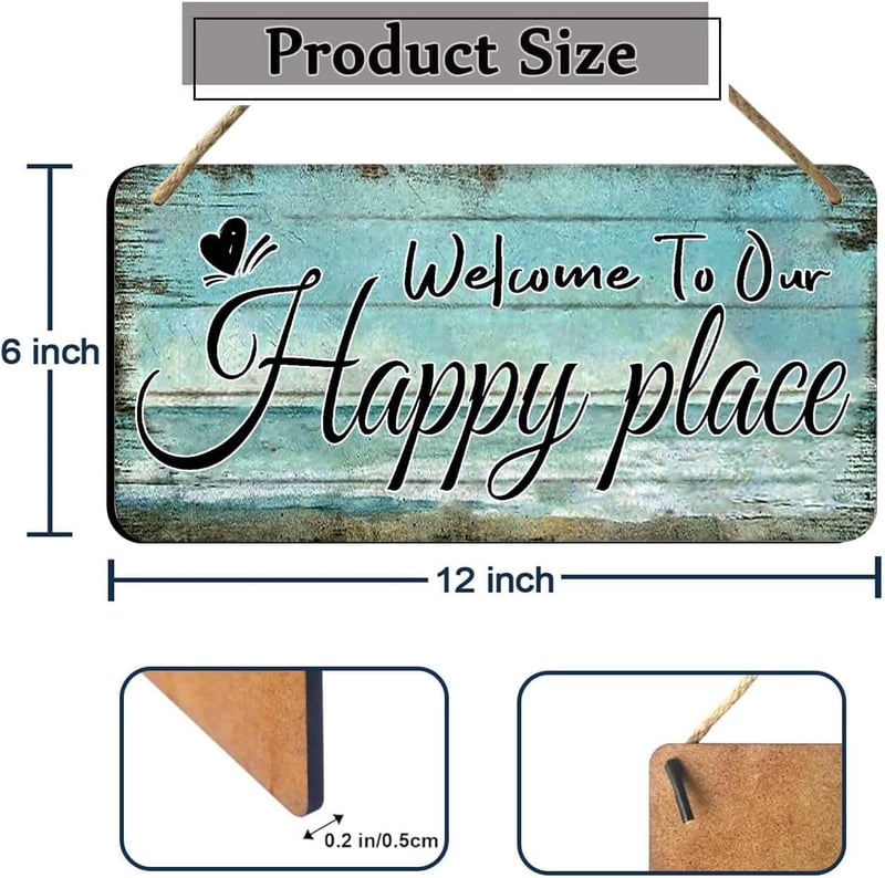 Personalized Wooden Welcome Sign for Home Decor, 6x12 Inch