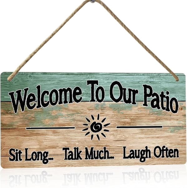 Personalized Wooden Patio Sign | Outdoor Welcome Decor 6x12 Inch