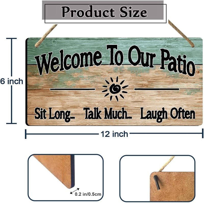 Personalized Wooden Patio Sign | Outdoor Welcome Decor 6x12 Inch