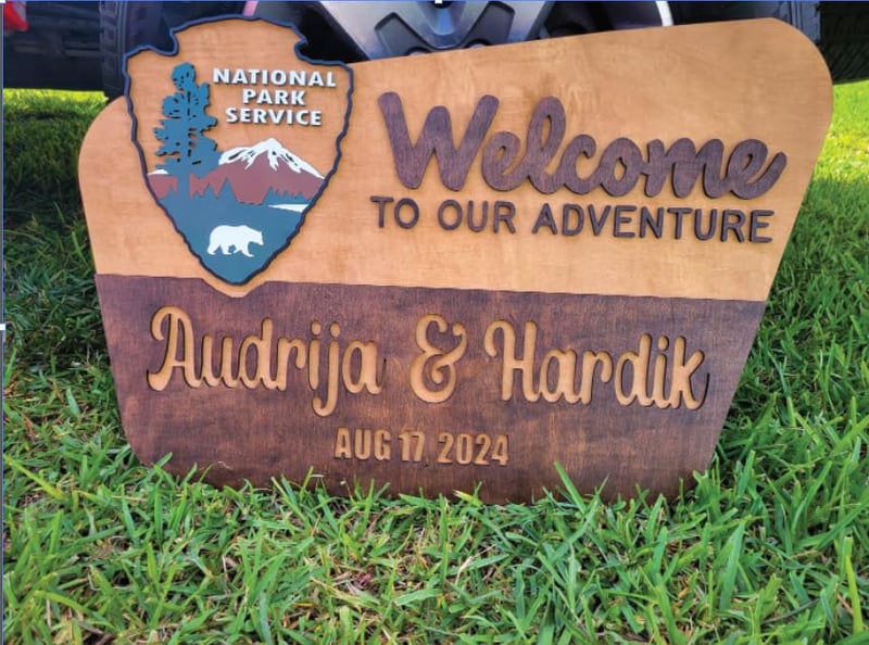 Personalized Wood Adventure Sign for Home or Cabin