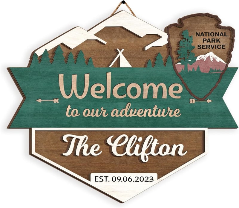 Personalized Camping Welcome Sign for Family Name