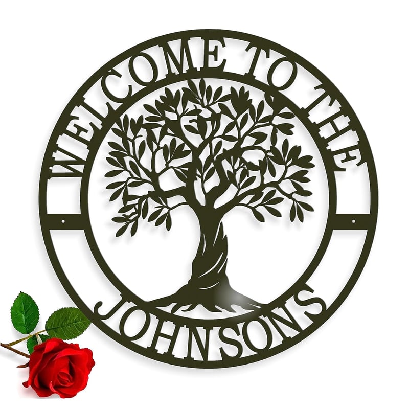 Custom Tree of Life Welcome Sign - Personalized Monogram for Home