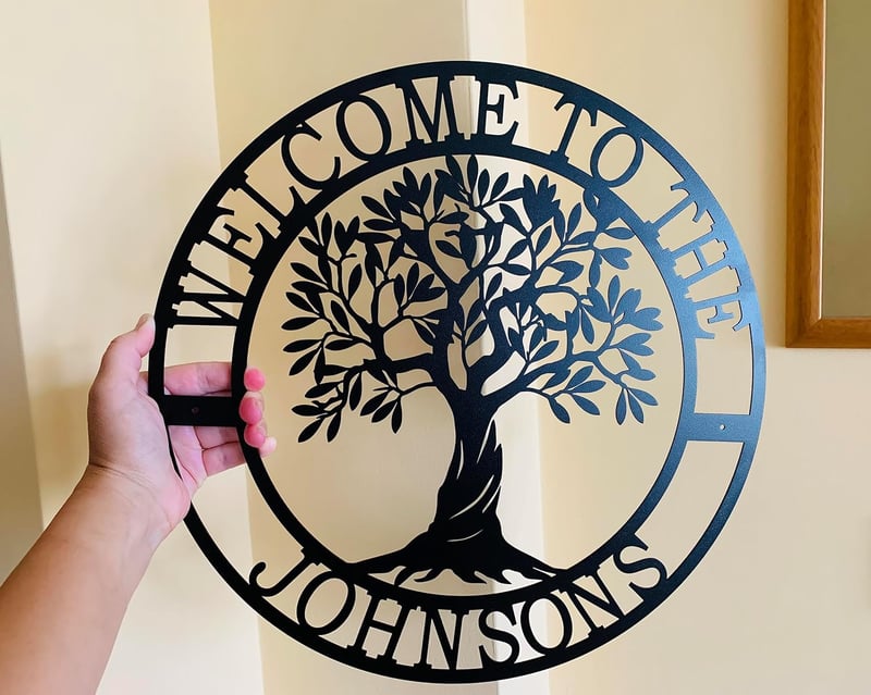 Custom Tree of Life Welcome Sign - Personalized Monogram for Home