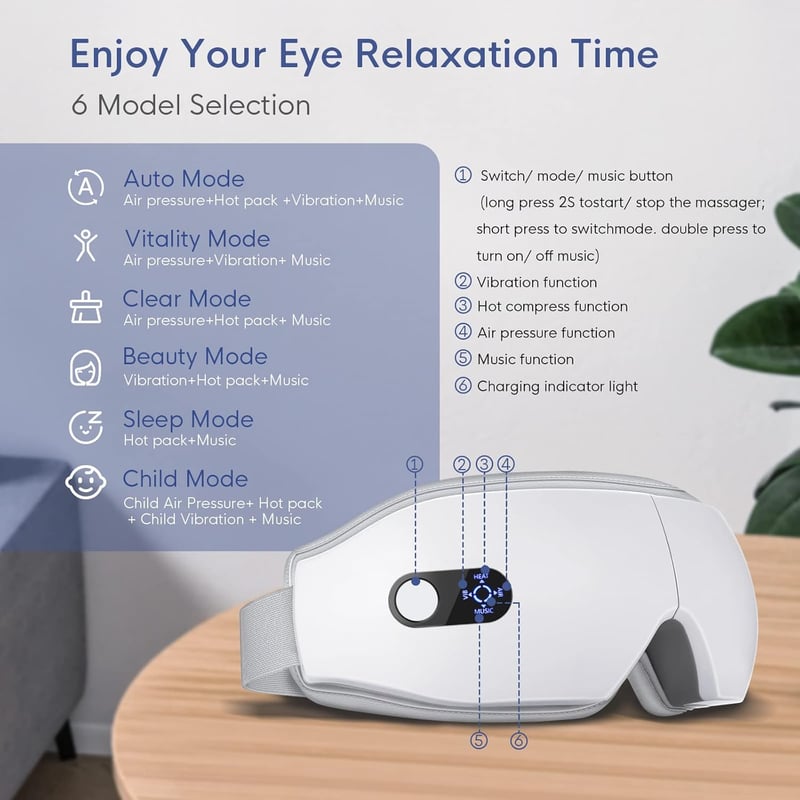 Eye Massager with Heat - Smart Relaxation Gift for Parents