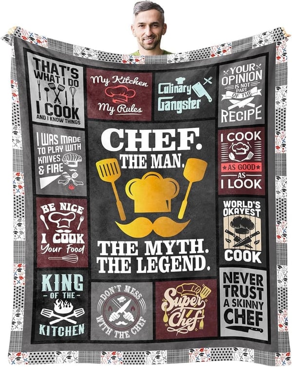 Cooking Gifts for Men: Chef Throw Blanket 50