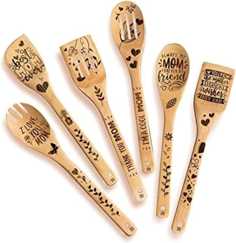 Mother's Day Wooden Cooking Spoons for Mom