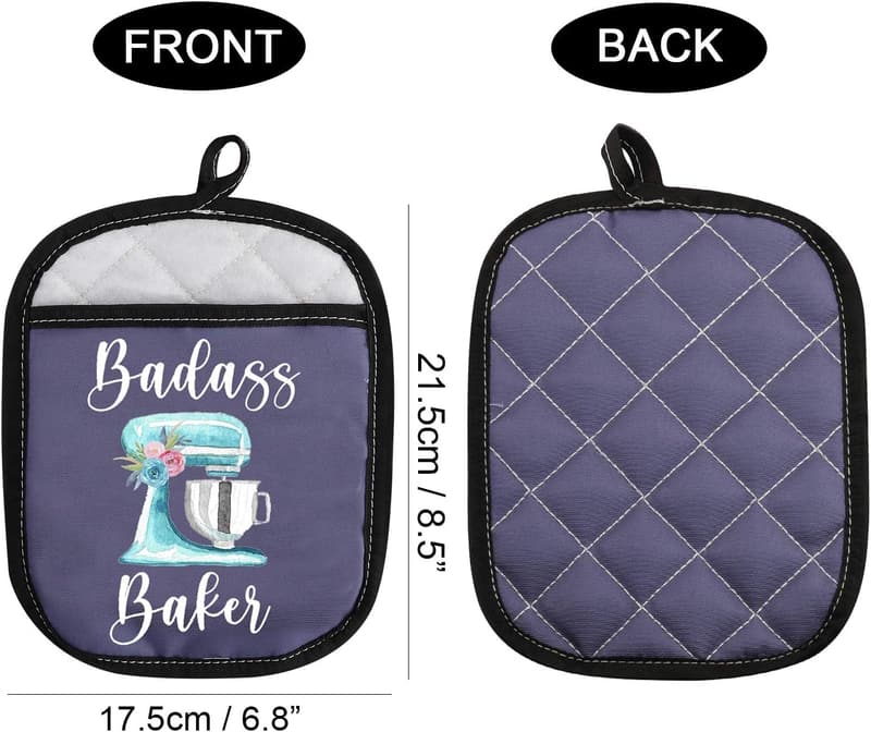 Badass Baker Oven Pads with Pocket for Baking Enthusiasts