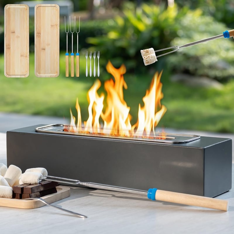 Portable Tabletop Fire Pit with S'mores Kit - Unique Gift for Couples