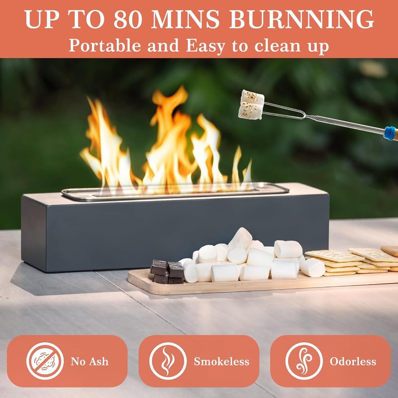 Portable Tabletop Fire Pit with S'mores Kit - Unique Gift for Couples